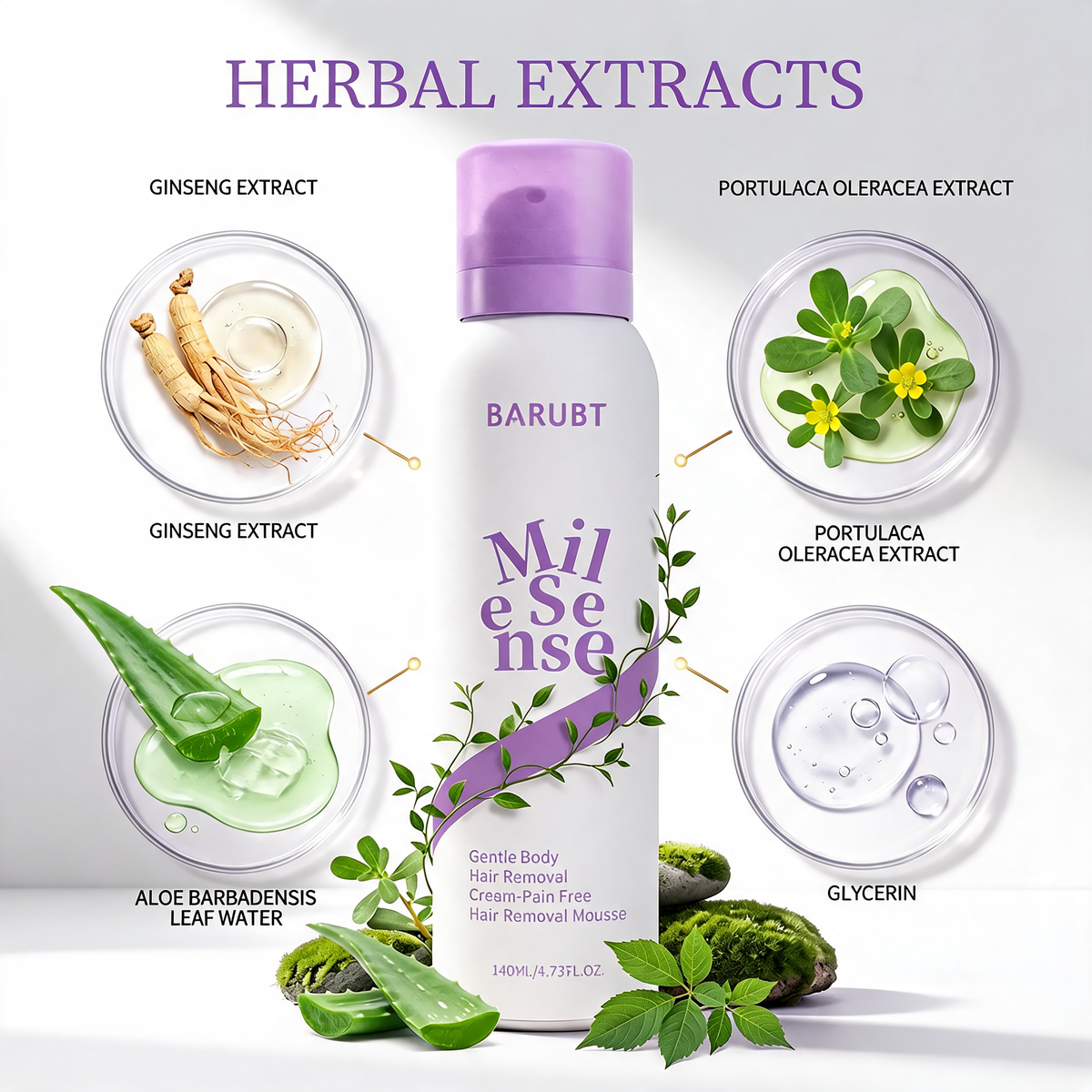BARUBT - Pureway Pain-Free Hair Removal Mousse for Sensitive Skin