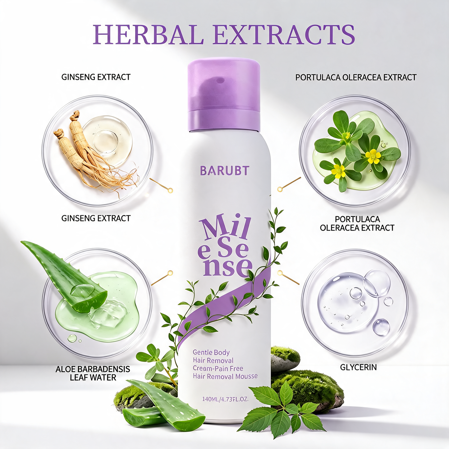 BARUBT - Pureway Pain-Free Hair Removal Mousse for Sensitive Skin