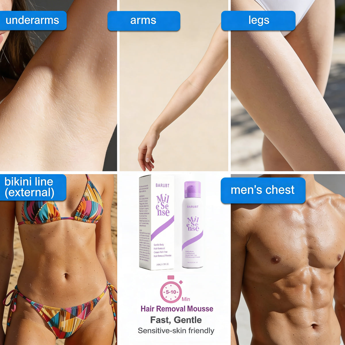 BARUBT - Pureway Pain-Free Hair Removal Mousse for Sensitive Skin